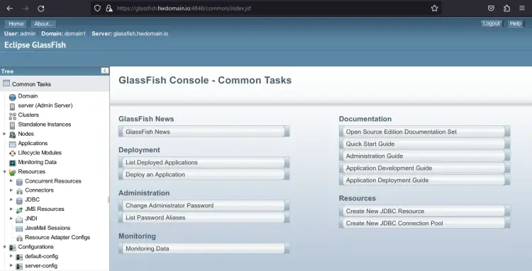 Debian 12安装GlassFish应用服务器及Nginx反向代理