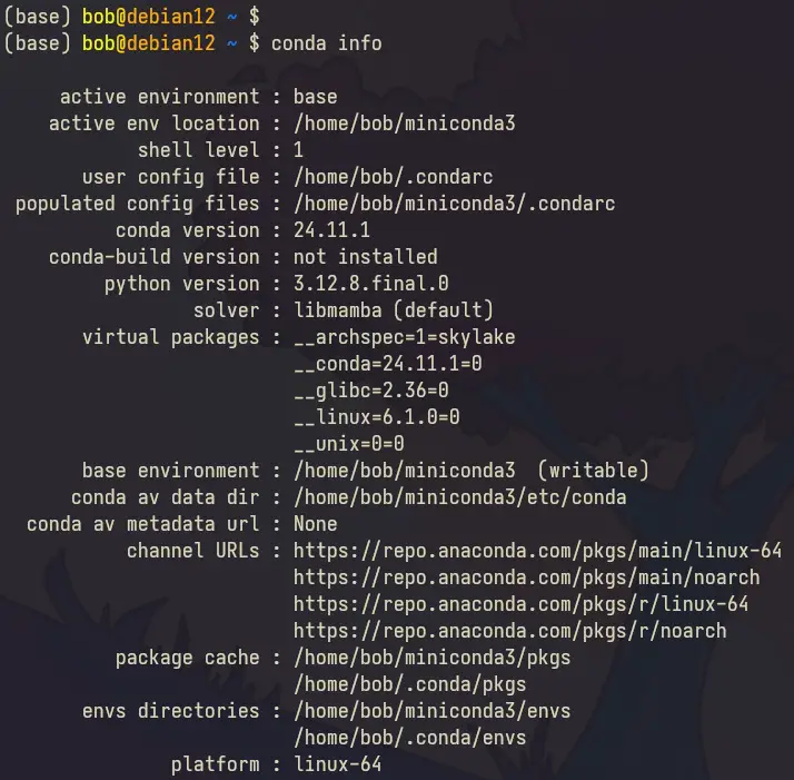 Debian 12安装Miniconda教程