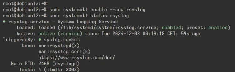 检查Rsyslog状态