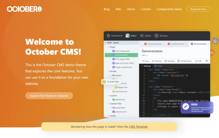 Debian 12安装OctoberCMS内容管理系统教程