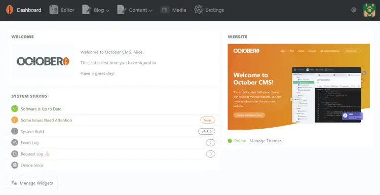Debian 12安装OctoberCMS内容管理系统教程