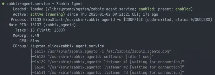 Zabbix Agent运行状态