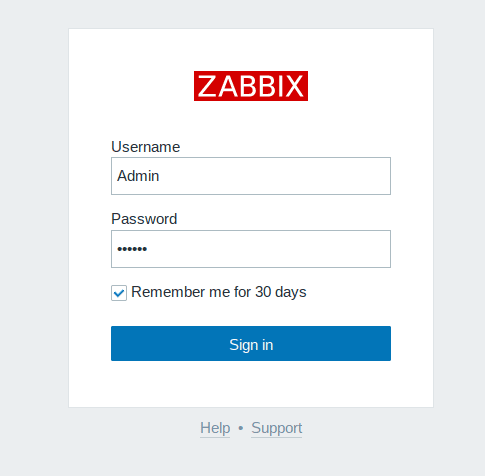 Zabbix登录页面