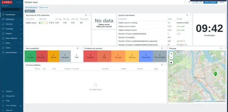Zabbix管理仪表盘