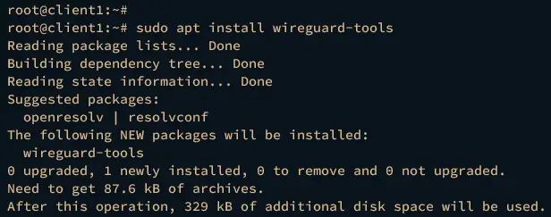 安装WireGuard客户端工具