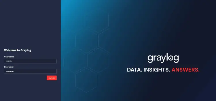 Graylog登录页面