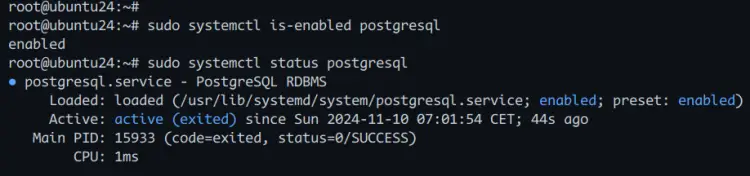 检查 PostgreSQL 状态
