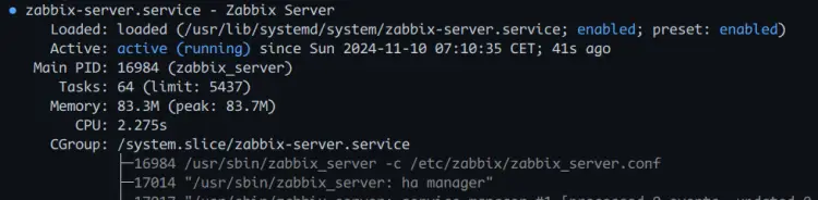 检查 Zabbix Server 状态