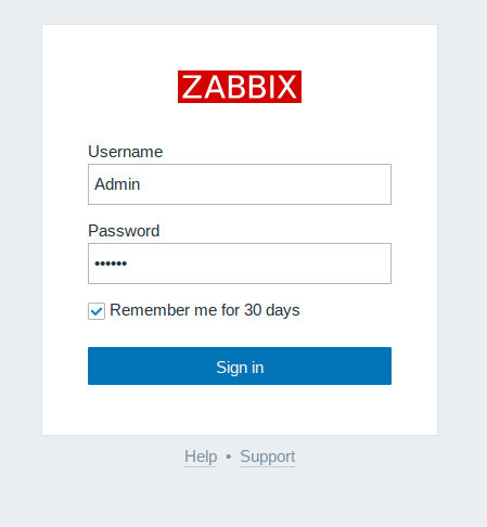 Zabbix 登录页面