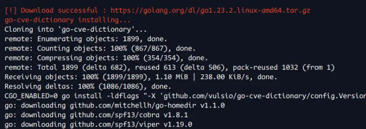 编译安装go-cve-dictionary