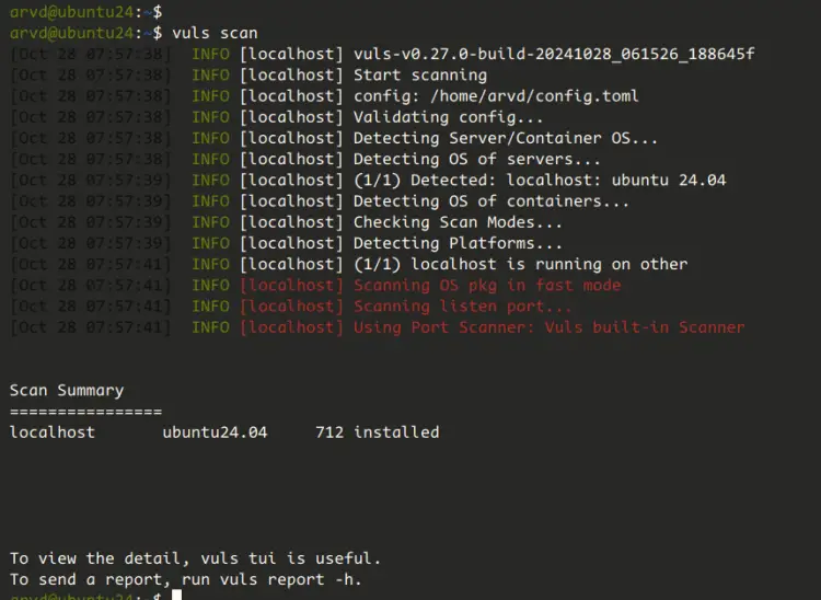Ubuntu 24.04安装Vuls漏洞扫描器教程