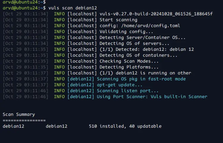 Ubuntu 24.04安装Vuls漏洞扫描器教程