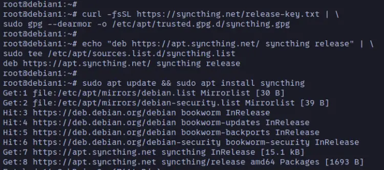 Debian 12安装Syncthing文件同步工具教程