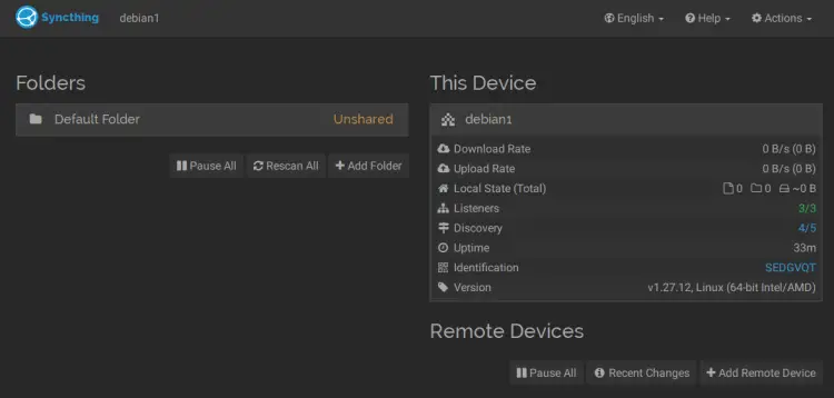 Debian 12安装Syncthing文件同步工具教程
