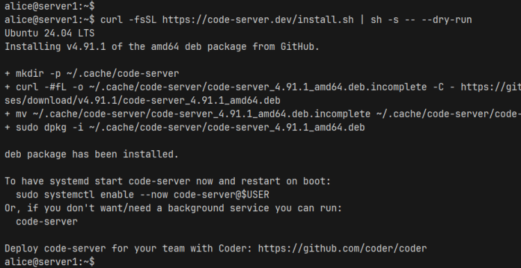 测试安装 code-server