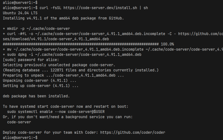 安装 code-server