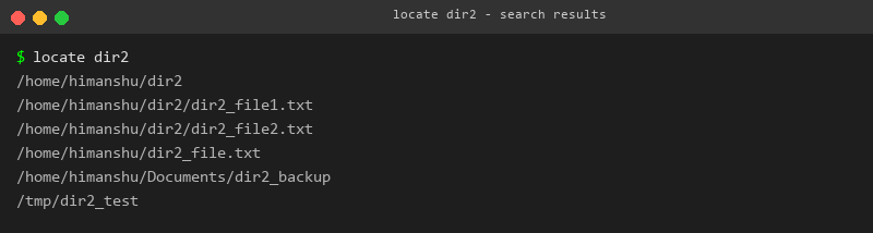 locate dir2搜索结果