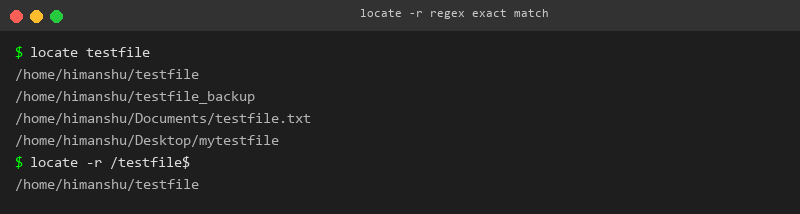 locate -r正则表达式精确匹配文件名
