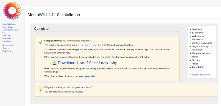 在 Debian 12 上安装 MediaWiki 维基平台