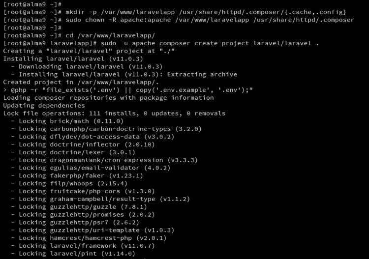 在 AlmaLinux 9 上安装 Laravel PHP 开发框架