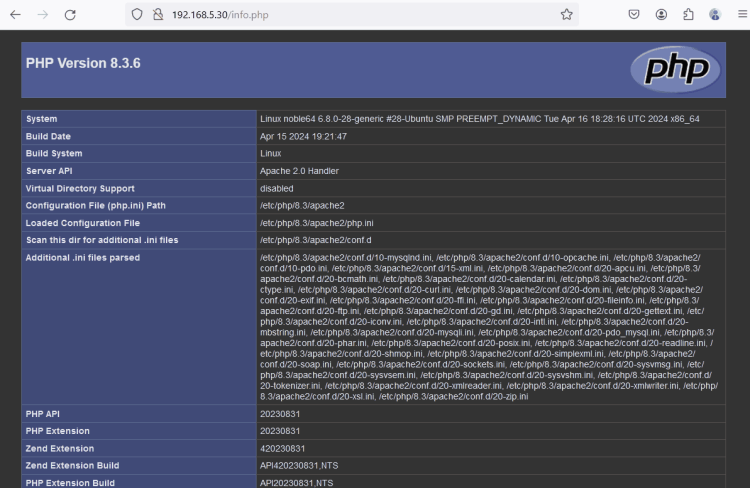 在 Ubuntu 24.04 上搭建 LAMP 环境(Apache+MariaDB+PHP)