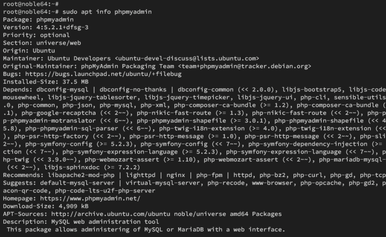 在 Ubuntu 24.04 上安装 phpMyAdmin 数据库管理工具