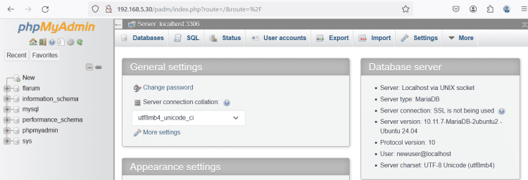 在 Ubuntu 24.04 上安装 phpMyAdmin 数据库管理工具