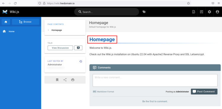 在 Ubuntu 22.04 上用 Apache2 反向代理部署 Wiki.js