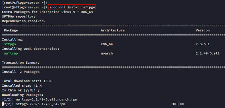 在 Rocky Linux 上安装 SFTPGo 文件传输服务器