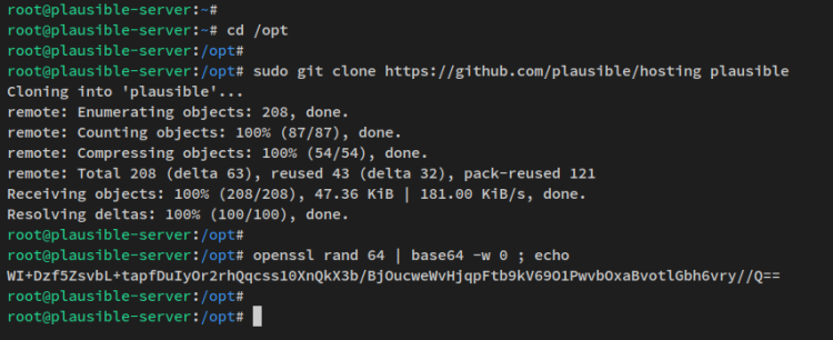 在 Ubuntu 22.04 上使用 Docker 安装 Plausible 网站分析工具