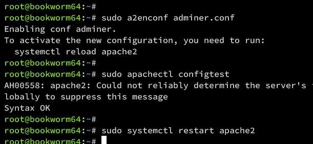 在 Debian 12 上安装 Adminer 数据库管理工具