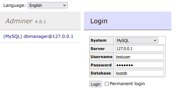 在 Debian 12 上安装 Adminer 数据库管理工具