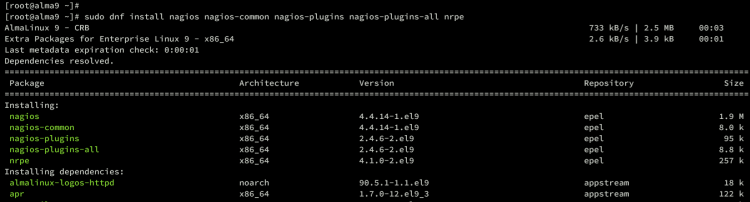 在 AlmaLinux 9 上安装 Nagios Core 监控系统