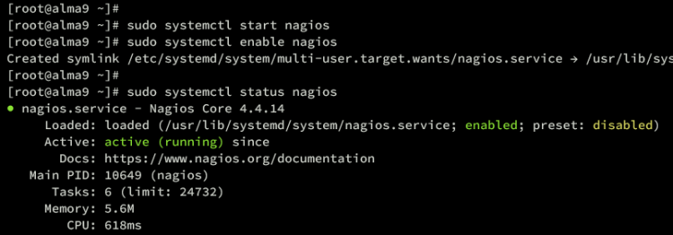 在 AlmaLinux 9 上安装 Nagios Core 监控系统