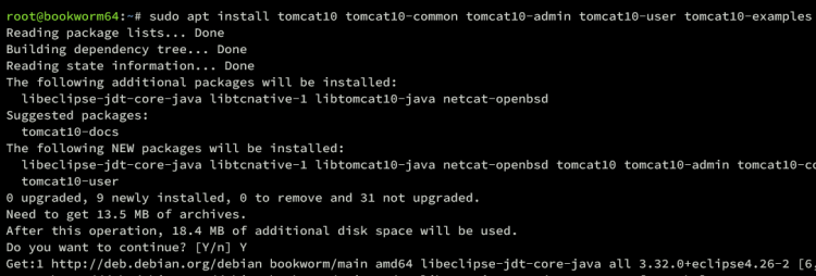 在 Debian 12 上安装 Apache Tomcat 10 并配置 Nginx 反向代理