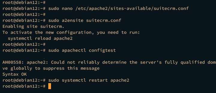 在 Debian 12 上安装 SuiteCRM