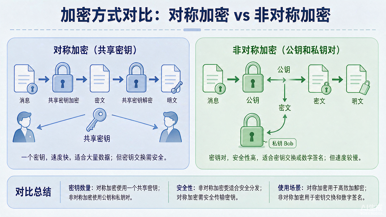 对称加密与非对称加密的区别密钥算法对比