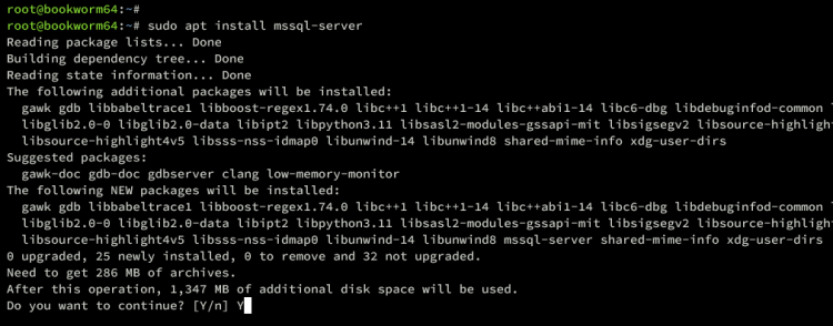 在 Debian 12 上安装 Microsoft SQL Server
