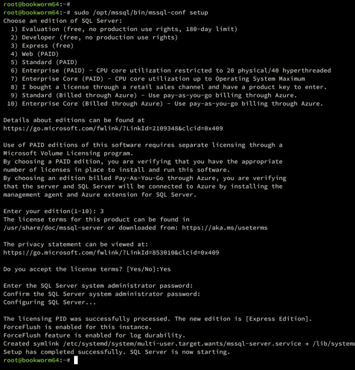 在 Debian 12 上安装 Microsoft SQL Server