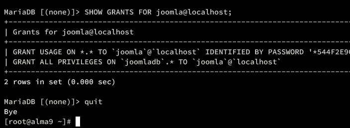 在 AlmaLinux 9 上安装 Joomla CMS