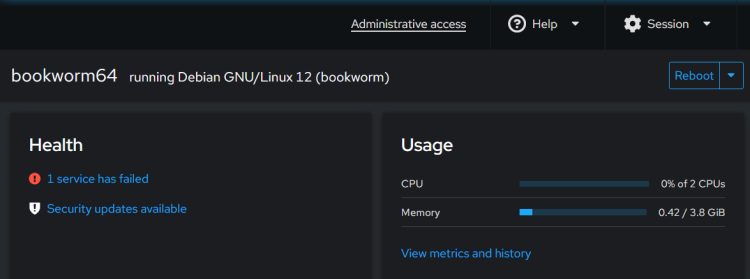 在 Debian 12 上安装 Cockpit Web 管理控制台
