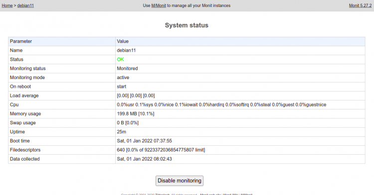 在 Debian 11 上安装与配置 Monit 监控系统