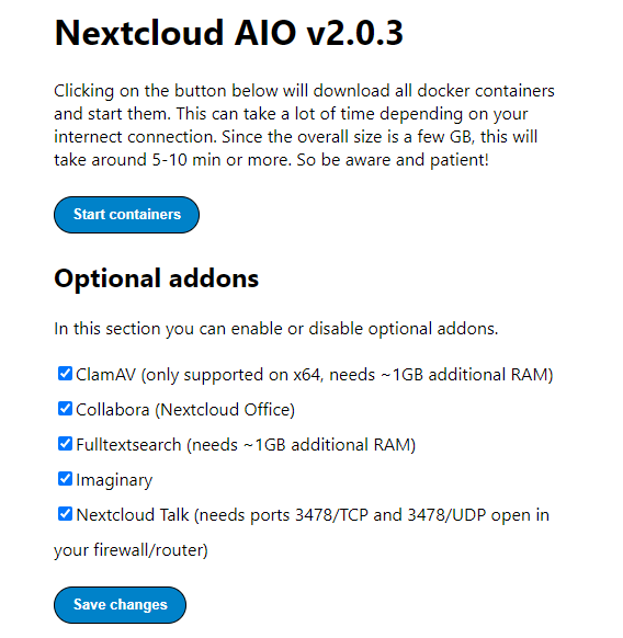 在 Ubuntu 22.04 上安装 Nextcloud AIO 一体式私有云