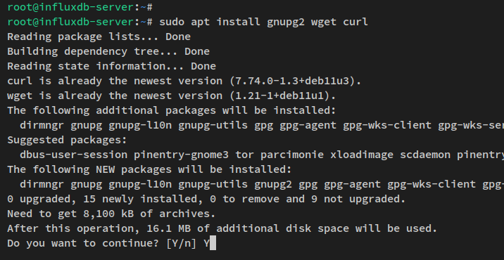在 Debian 11 上安装 InfluxDB 与 Telegraf 时序数据库监控