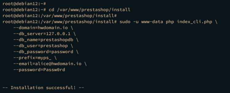 在 Debian 12 上安装 PrestaShop 电商系统
