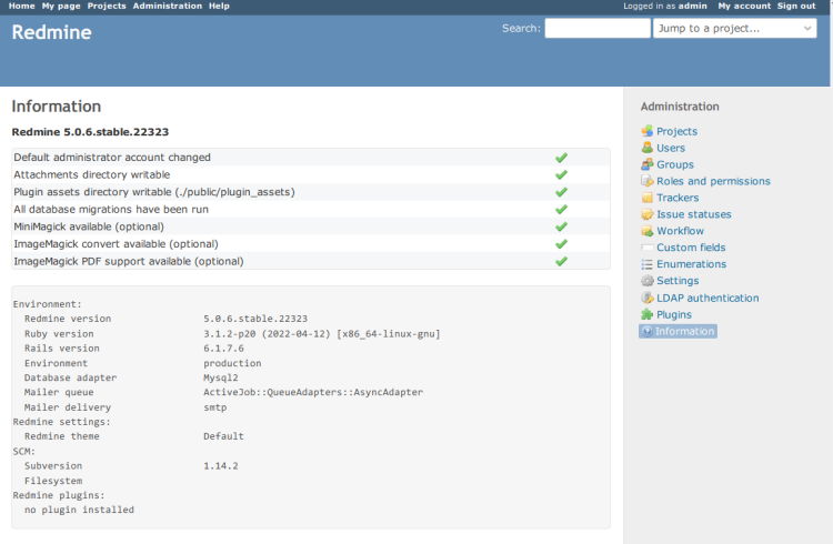 在 Debian 12 上安装 Redmine 项目管理平台