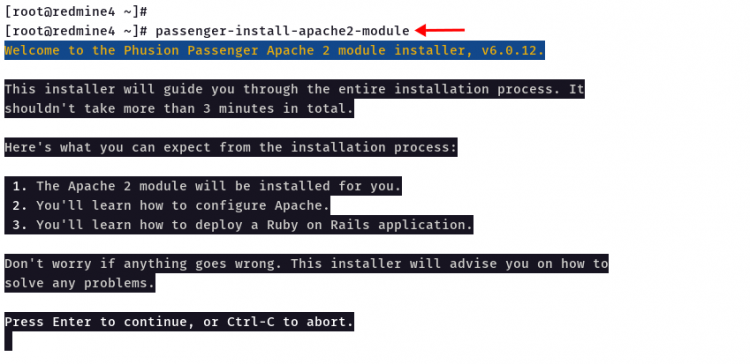 在 Rocky Linux 上安装 Redmine 项目管理平台