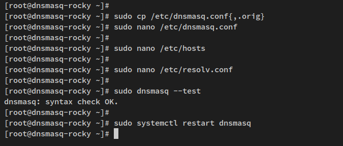 在 Rocky Linux 上用 dnsmasq 搭建本地 DNS 服务器