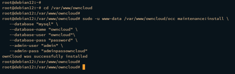 在 Debian 12 上安装 ownCloud 私有云盘