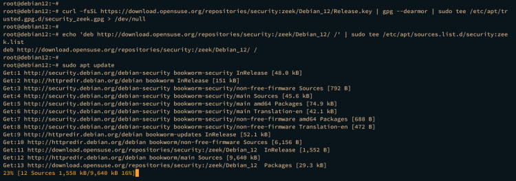 在 Debian 12 上安装 Zeek 网络安全监控系统